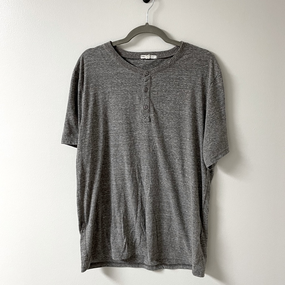 Men’s Threads 4 Thought Grey Short Sleeve Henley Tee